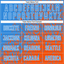 Load image into Gallery viewer, Custom Powder Blue Orange-White Abstract Fragment Art Sublimation Soccer Uniform Jersey