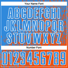 Load image into Gallery viewer, Custom Powder Blue Orange-White Abstract Fragment Art Sublimation Soccer Uniform Jersey