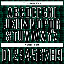 Load image into Gallery viewer, Custom Black Kelly Green-White Geometric Shape Sublimation Soccer Uniform Jersey