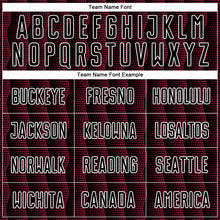 Load image into Gallery viewer, Custom Black Crimson-White Geometric Shape Sublimation Soccer Uniform Jersey