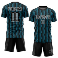 Load image into Gallery viewer, Custom Black Panther Blue-White Geometric Shape Sublimation Soccer Uniform Jersey