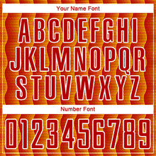 Load image into Gallery viewer, Custom Red Yellow-White Geometric Shape Sublimation Soccer Uniform Jersey