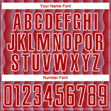 Load image into Gallery viewer, Custom Red Light Blue-White Geometric Shape Sublimation Soccer Uniform Jersey