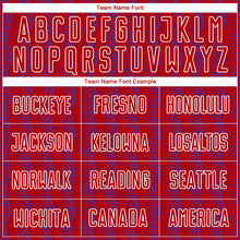 Load image into Gallery viewer, Custom Red Purple-White Geometric Shape Sublimation Soccer Uniform Jersey