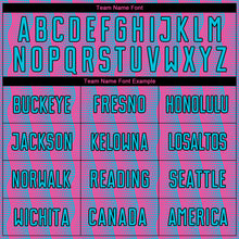 Load image into Gallery viewer, Custom Pink Lakes Blue-Black Geometric Shape Sublimation Soccer Uniform Jersey