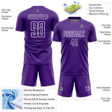 Load image into Gallery viewer, Custom Purple White Geometric Shape Sublimation Soccer Uniform Jersey