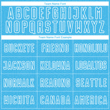 Load image into Gallery viewer, Custom Sky Blue White Geometric Shape Sublimation Soccer Uniform Jersey