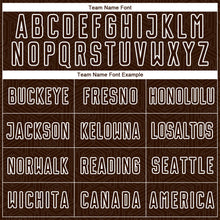 Load image into Gallery viewer, Custom Brown White Geometric Shape Sublimation Soccer Uniform Jersey