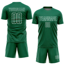 Load image into Gallery viewer, Custom Kelly Green White Geometric Shape Sublimation Soccer Uniform Jersey