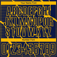 Load image into Gallery viewer, Custom Navy Yellow Lightning Sublimation Soccer Uniform Jersey