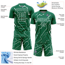 Load image into Gallery viewer, Custom Kelly Green White Lightning Sublimation Soccer Uniform Jersey