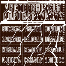 Load image into Gallery viewer, Custom Brown White Lightning Sublimation Soccer Uniform Jersey