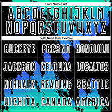 Load image into Gallery viewer, Custom Aqua Black-Thunder Blue Splash Sublimation Soccer Uniform Jersey