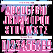 Load image into Gallery viewer, Custom Pink Sky Blue-Black Splash Sublimation Soccer Uniform Jersey