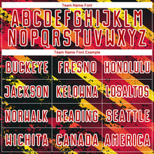 Load image into Gallery viewer, Custom Red Gold-Black Splash Sublimation Soccer Uniform Jersey