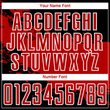 Load image into Gallery viewer, Custom Black Red-White Splash Sublimation Soccer Uniform Jersey