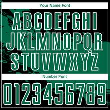 Load image into Gallery viewer, Custom Black Kelly Green-White Splash Sublimation Soccer Uniform Jersey