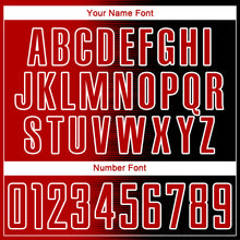 Load image into Gallery viewer, Custom Black Red-White Gradient Line Sublimation Soccer Uniform Jersey