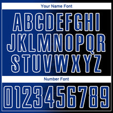 Load image into Gallery viewer, Custom Black Royal-White Gradient Line Sublimation Soccer Uniform Jersey