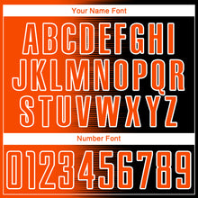 Load image into Gallery viewer, Custom Black Orange-White Gradient Line Sublimation Soccer Uniform Jersey