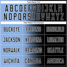 Load image into Gallery viewer, Custom Black Light Blue-White Gradient Line Sublimation Soccer Uniform Jersey