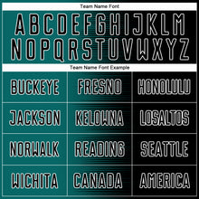 Load image into Gallery viewer, Custom Black Teal-White Gradient Line Sublimation Soccer Uniform Jersey