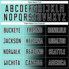 Load image into Gallery viewer, Custom Black Ice Blue-White Gradient Line Sublimation Soccer Uniform Jersey