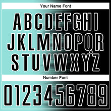 Load image into Gallery viewer, Custom Black Ice Blue-White Gradient Line Sublimation Soccer Uniform Jersey