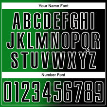 Load image into Gallery viewer, Custom Black Grass Green-White Gradient Line Sublimation Soccer Uniform Jersey