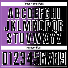 Load image into Gallery viewer, Custom Black Medium Purple-White Gradient Line Sublimation Soccer Uniform Jersey