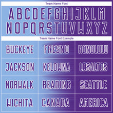 Load image into Gallery viewer, Custom Light Blue Purple-White Gradient Line Sublimation Soccer Uniform Jersey