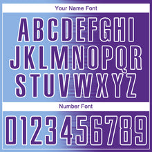 Load image into Gallery viewer, Custom Light Blue Purple-White Gradient Line Sublimation Soccer Uniform Jersey