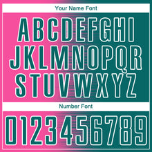 Load image into Gallery viewer, Custom Teal Pink-White Gradient Line Sublimation Soccer Uniform Jersey