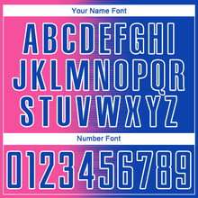 Load image into Gallery viewer, Custom Thunder Blue Pink-White Gradient Line Sublimation Soccer Uniform Jersey
