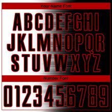 Load image into Gallery viewer, Custom Black White-Red Gradient Line Sublimation Soccer Uniform Jersey