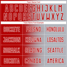 Load image into Gallery viewer, Custom Red Gray-White Gradient Line Sublimation Soccer Uniform Jersey