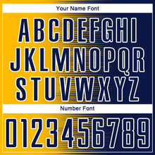 Load image into Gallery viewer, Custom Navy Gold-White Gradient Line Sublimation Soccer Uniform Jersey