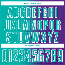 Load image into Gallery viewer, Custom Purple Aqua-White Gradient Line Sublimation Soccer Uniform Jersey