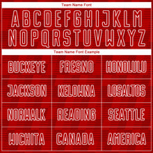 Load image into Gallery viewer, Custom Red White Line Sublimation Soccer Uniform Jersey