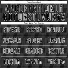 Load image into Gallery viewer, Custom Black White Line Sublimation Soccer Uniform Jersey