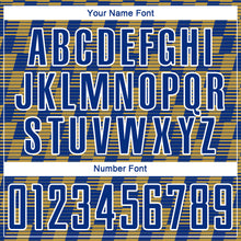 Load image into Gallery viewer, Custom Royal Old Gold-White Line Sublimation Soccer Uniform Jersey