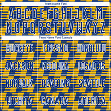 Load image into Gallery viewer, Custom Royal Gold-White Line Sublimation Soccer Uniform Jersey