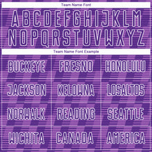 Load image into Gallery viewer, Custom Purple Medium Purple-White Line Sublimation Soccer Uniform Jersey