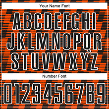 Load image into Gallery viewer, Custom Black Orange-White Line Sublimation Soccer Uniform Jersey