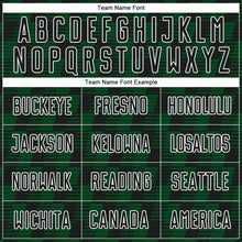 Load image into Gallery viewer, Custom Black Green-White Line Sublimation Soccer Uniform Jersey