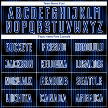 Load image into Gallery viewer, Custom Black Royal-White Line Sublimation Soccer Uniform Jersey