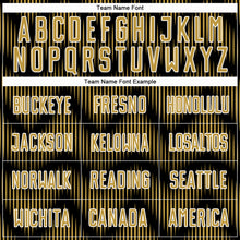 Load image into Gallery viewer, Custom Black Old Gold-White Line Sublimation Soccer Uniform Jersey