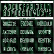 Load image into Gallery viewer, Custom Black Green-White Line Sublimation Soccer Uniform Jersey