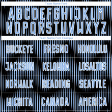 Load image into Gallery viewer, Custom Black Light Blue-White Line Sublimation Soccer Uniform Jersey