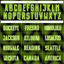 Load image into Gallery viewer, Custom Black Neon Green-White Line Sublimation Soccer Uniform Jersey